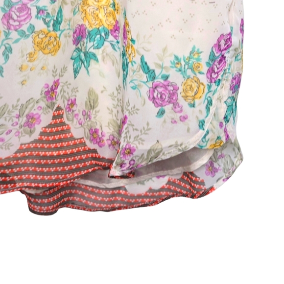 Free People Falling For Georgette Boho Mixed Print Chiffon Mini Dress Size XS - Picture 4 of 9